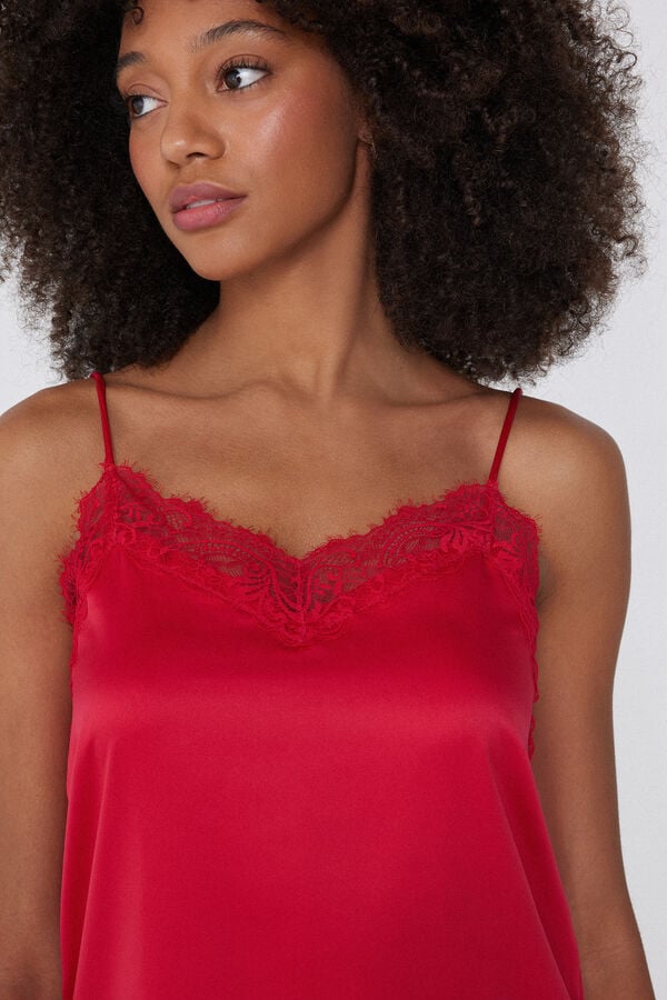 Tezenis Camiseta de Tirantes Finos de Raso y Encaje Grandes ahorros