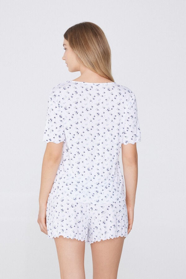 Tezenis Pijama Corto de Media Manga de Viscosa con Frunce Rebajas de fin de temporada