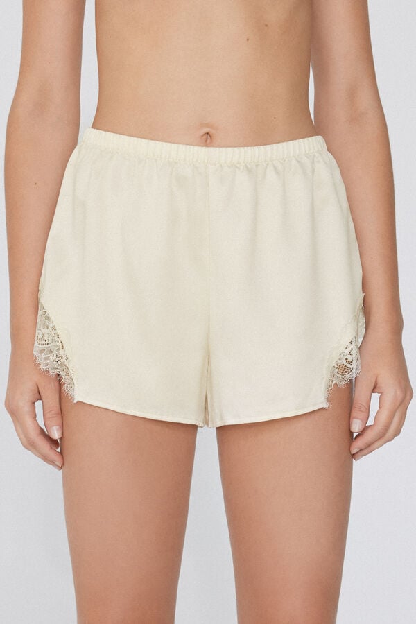 Tezenis Pantalón Corto de Raso y Encaje Venta caliente