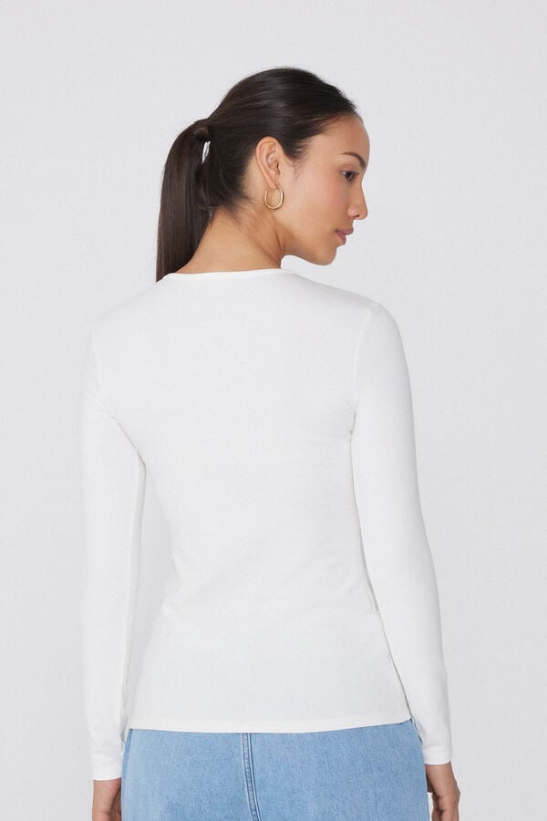 Tezenis Camiseta con Cuello Redondo de Algodón y Modal Térmico Gran oferta