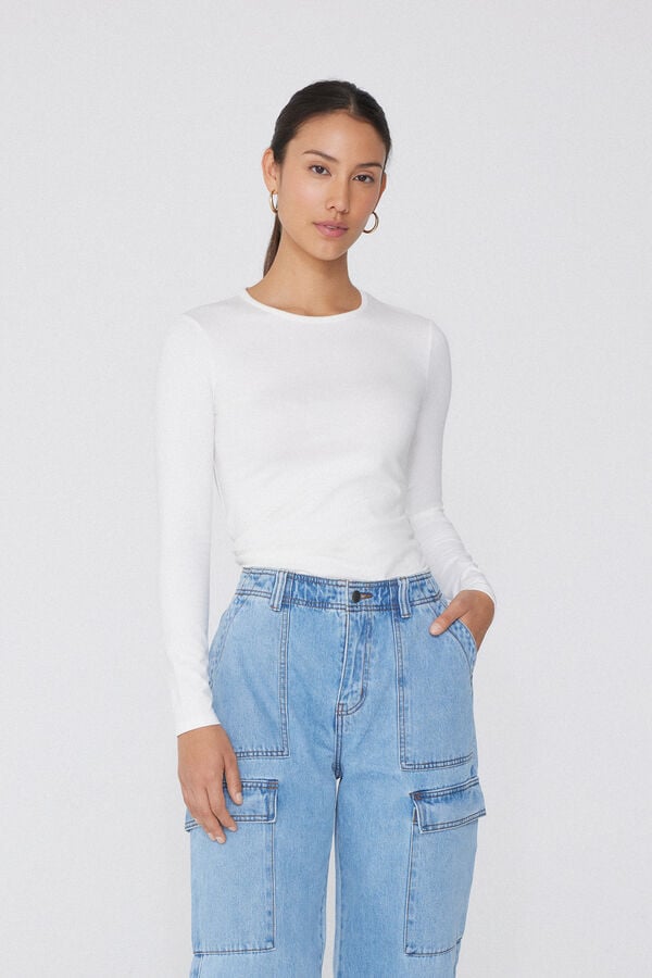 Tezenis Camiseta con Cuello Redondo de Algodón y Modal Térmico Gran oferta