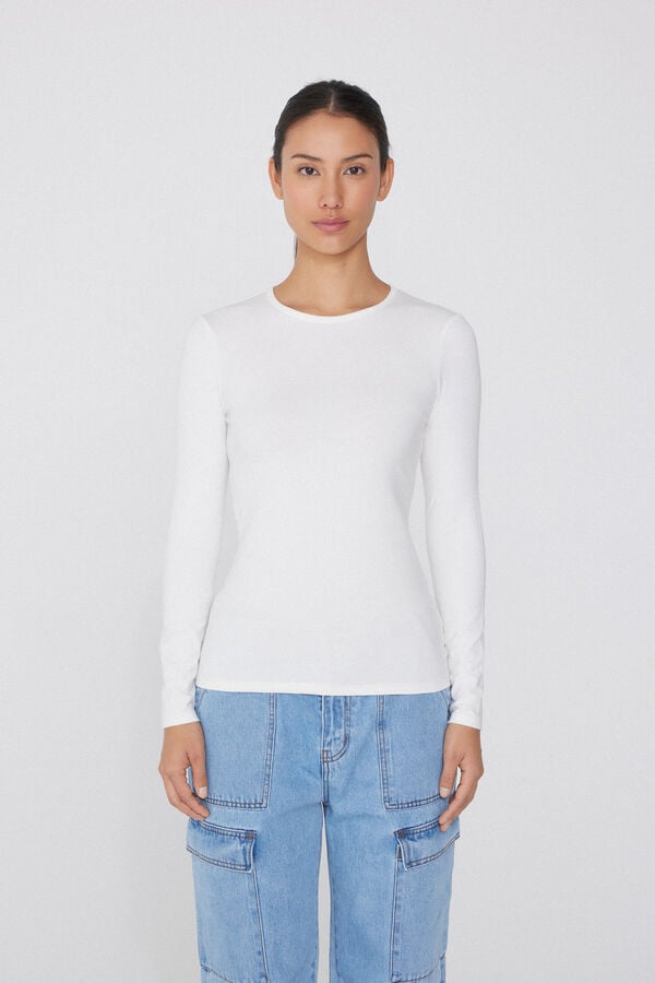 Tezenis Camiseta con Cuello Redondo de Algodón y Modal Térmico Gran oferta