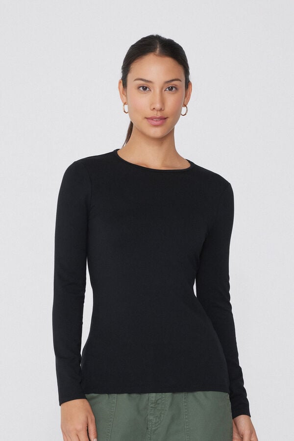 Tezenis Camiseta con Cuello Redondo de Algodón y Modal Térmico Rebajas baratas