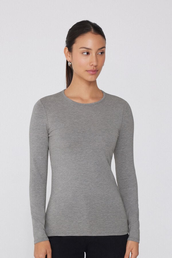 Tezenis Camiseta con Cuello Redondo de Algodón y Modal Térmico Rebajas de fábrica