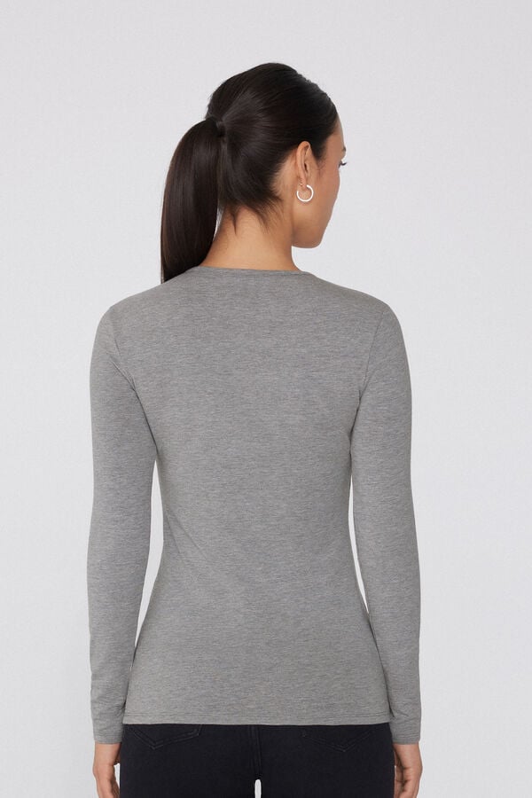 Tezenis Camiseta con Cuello Redondo de Algodón y Modal Térmico Rebajas de fábrica