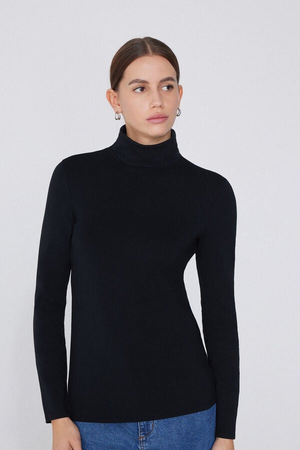 Tezenis Camiseta con Cuello Alto de Algodón y Modal Térmico Los más vendidos