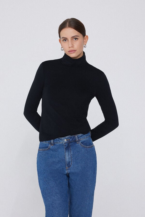 Tezenis Camiseta con Cuello Alto de Algodón y Modal Térmico Los más vendidos