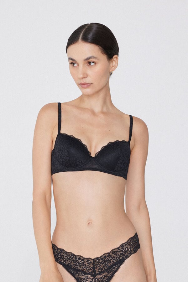 Tezenis Sujetador Balconette Con Relleno Ligero de Encaje Reciclado Wien COMPRAR AHORA