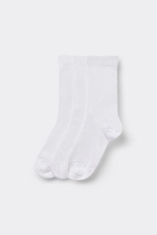 Tezenis 3 Pares Calcetines 3/4 Canalé Algodón Mujer