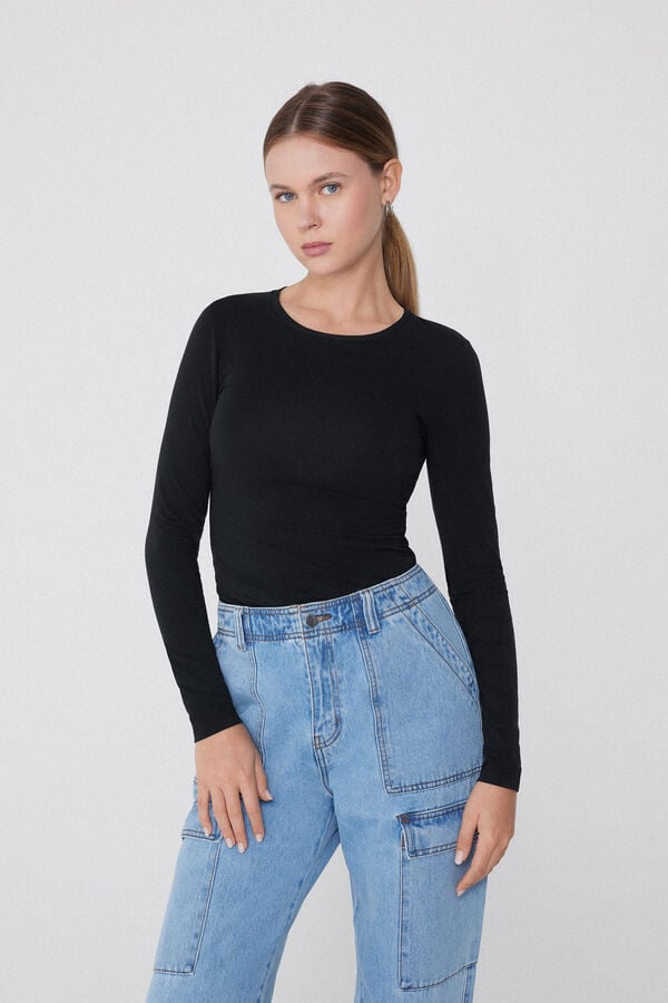Tezenis Camiseta Manga Larga Cuello Redondo Algodón Elástico Mejor oferta
