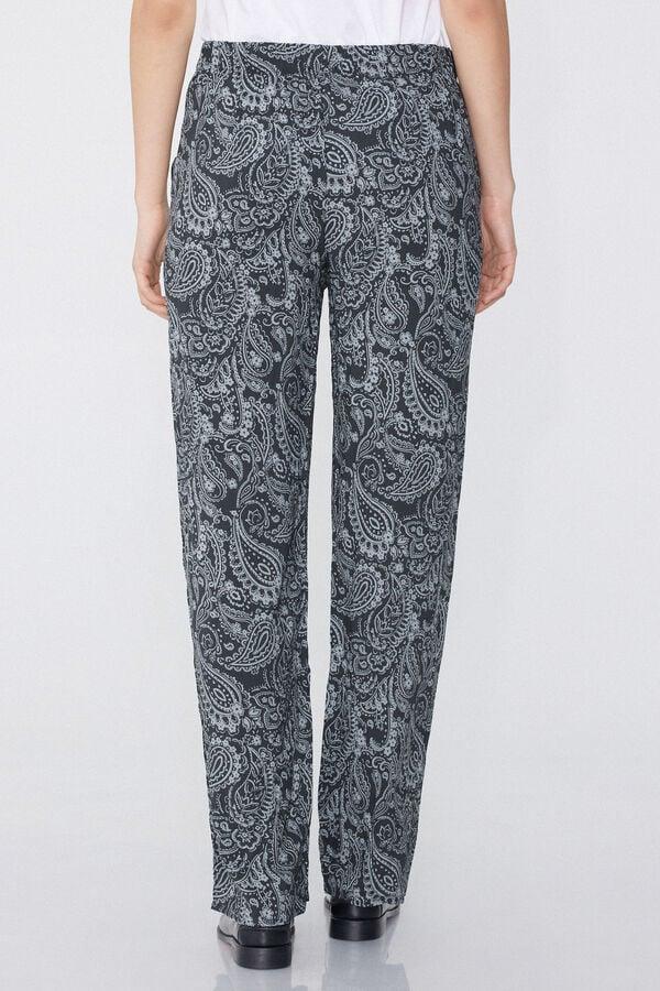 Tezenis Pantalón Largo Recto de Tela de Viscosa En oferta