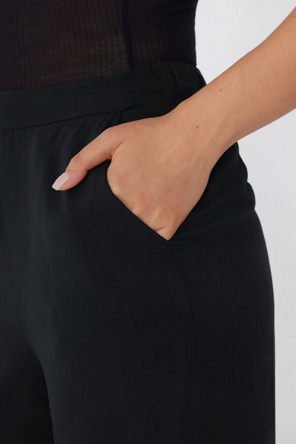Tezenis Pantalón Largo Recto de Tela de Viscosa Ofertas especiales