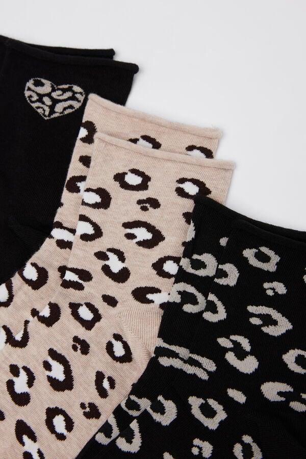Tezenis 3 Pares Calcetines Cortos Algodón sin Borde Estampado Mujer Devoluciones gratuitas