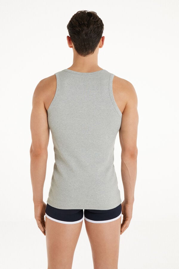 Tezenis Camiseta de Tirantes Canalé Tirantes Anchos Algodón Hombre Liquidación