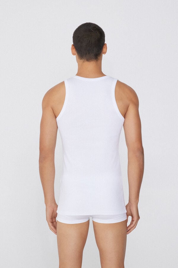 Tezenis Camiseta de Tirantes Canalé Tirantes Anchos Algodón Hombre Tienda de fábrica