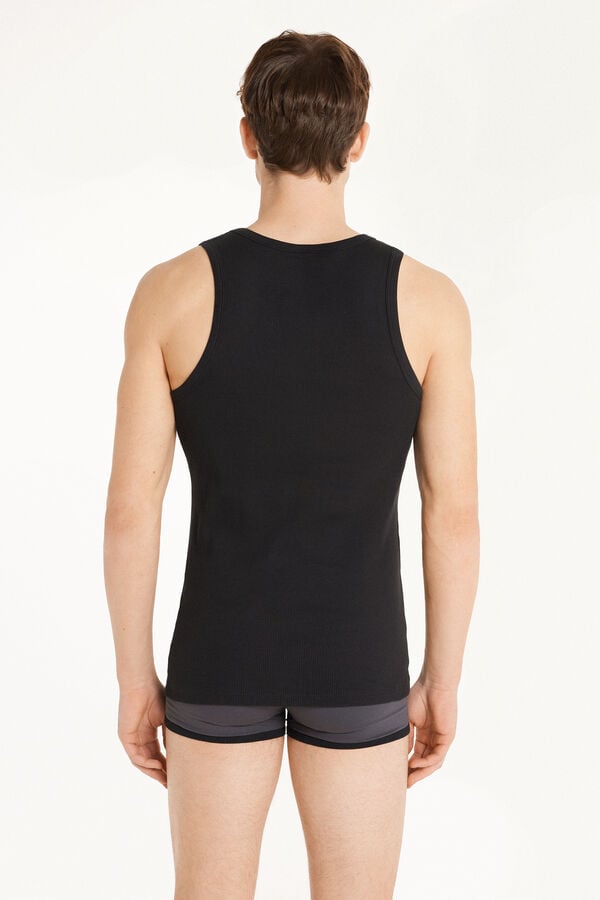 Tezenis Camiseta de Tirantes Canalé Tirantes Anchos Algodón Hombre Limitado a 3 días