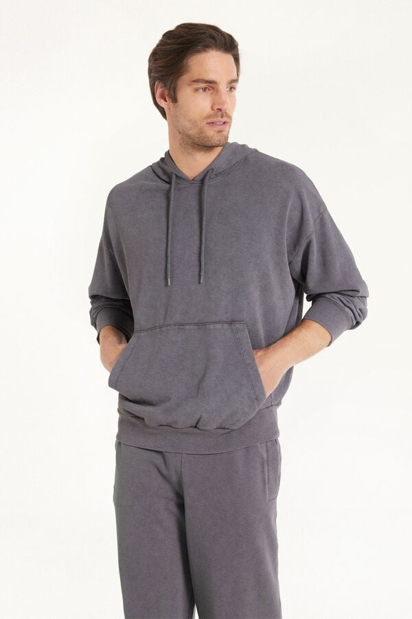 Tezenis Sudadera de Manga Larga con Capucha y Efecto Desgastado Ahorra y exporta