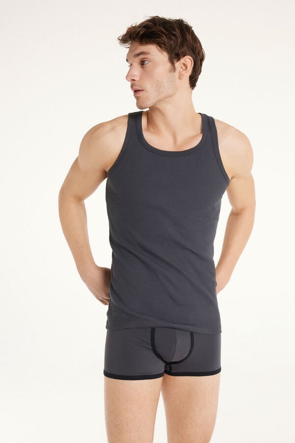 Tezenis Camiseta de Tirantes Canalé Tirantes Anchos Algodón Hombre En oferta
