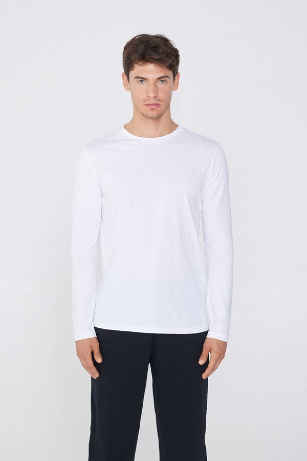 Tezenis Camiseta 100% algodón manga larga y cuello redondo hombre