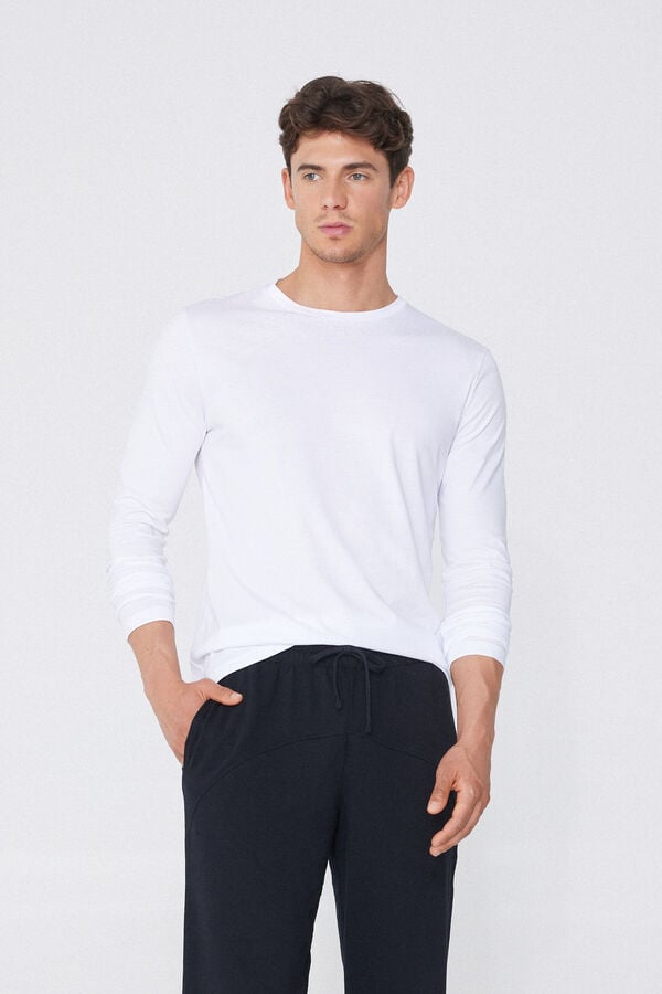 Tezenis Camiseta 100% algodón manga larga y cuello redondo hombre Descuentos del mes