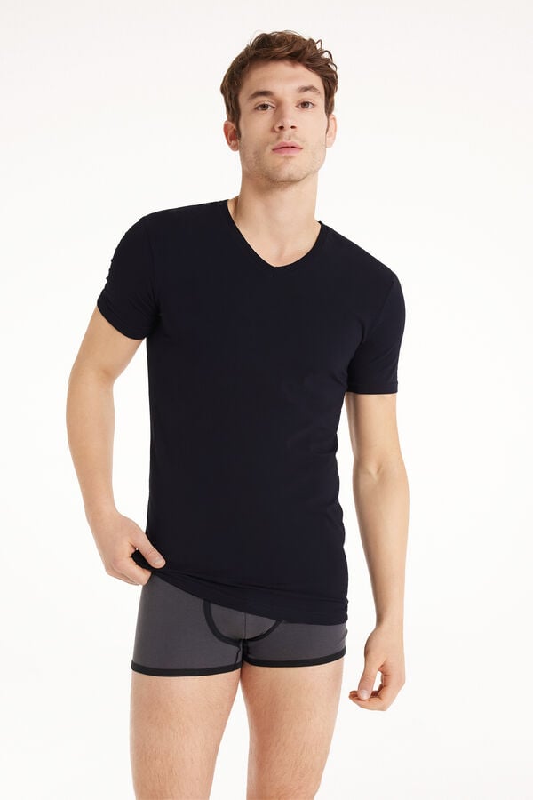 Tezenis Camiseta Escote Pico Algodón Elástico Descuento por venta flash