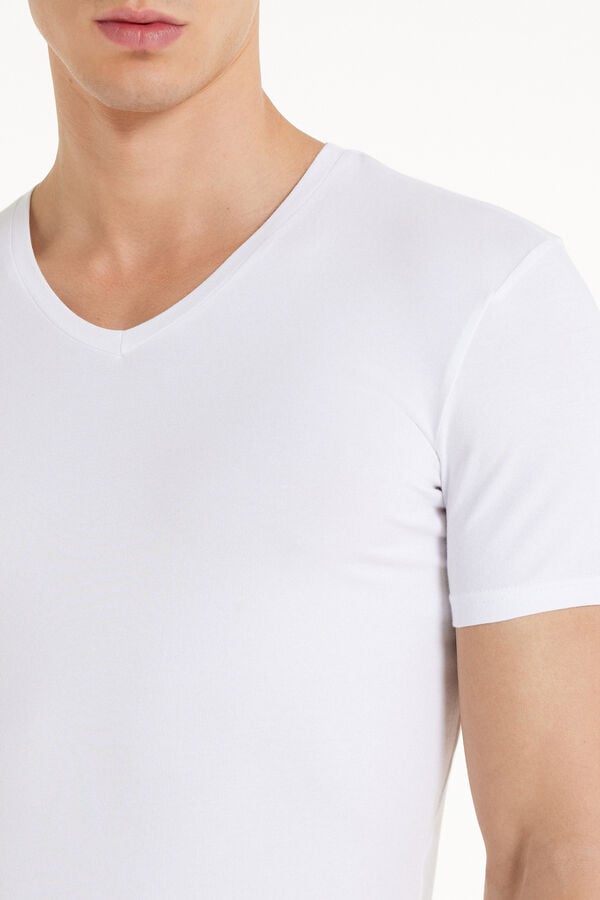 Tezenis Camiseta Escote Pico Algodón Elástico Rebajas de fábrica