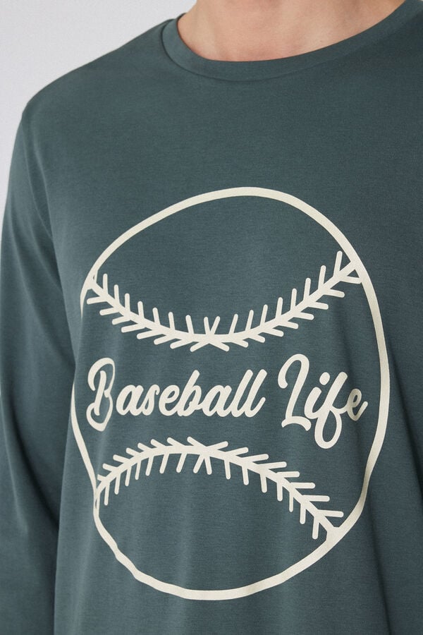 Tezenis Pijama Largo de Algodón Grueso Béisbol Ventas relámpago