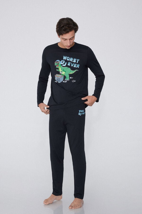 Tezenis Pijama Largo de Algodón con Estampado Deejay Tienda