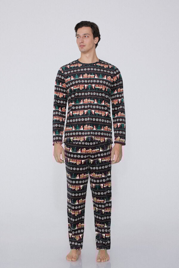 Tezenis Pijama Largo Micropolar Estampado Nórdico Último día