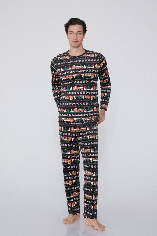 Tezenis Pijama Largo Micropolar Estampado Nórdico Último día