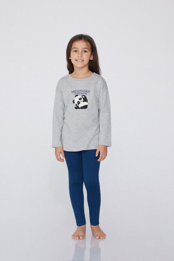 Tezenis Pijama Largo Algodón Grueso Panda Precios de Black Friday