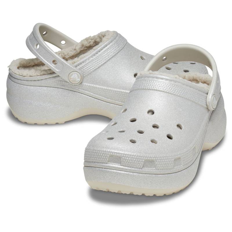 Crocs Zuecos de mujer Classic Platform Lined Glitter W Venta caliente