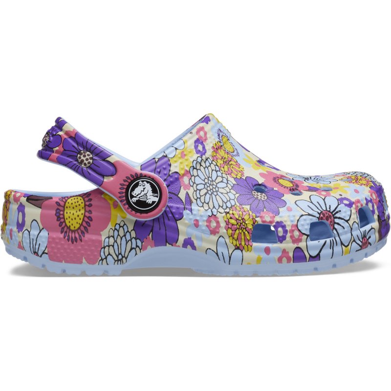 Crocs Zuecos de niños Classic Retro Floral K