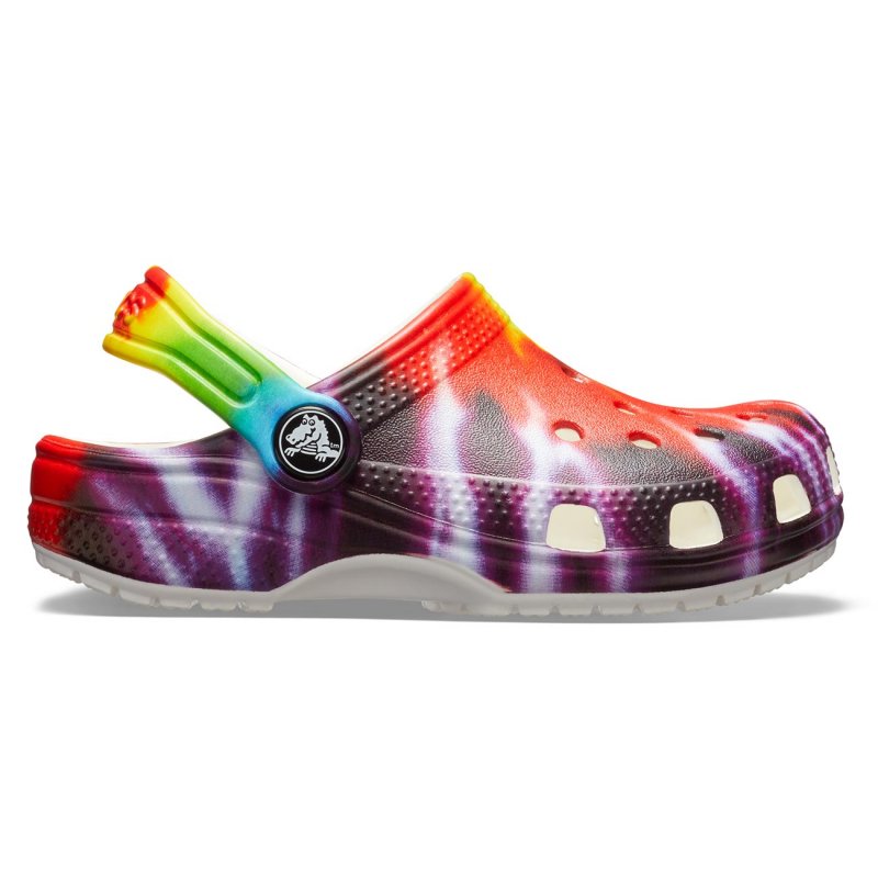 Crocs Zuecos de niños Classic Tie Dye Graphic Clog T