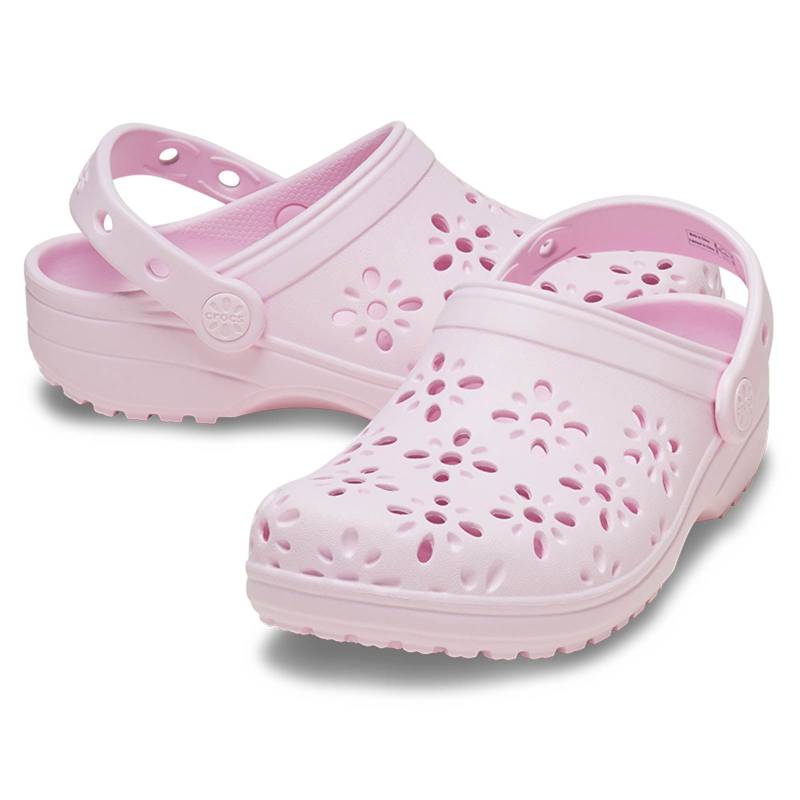 Crocs Zuecos de niños Classic floral cut out K Oferta especial de fábrica