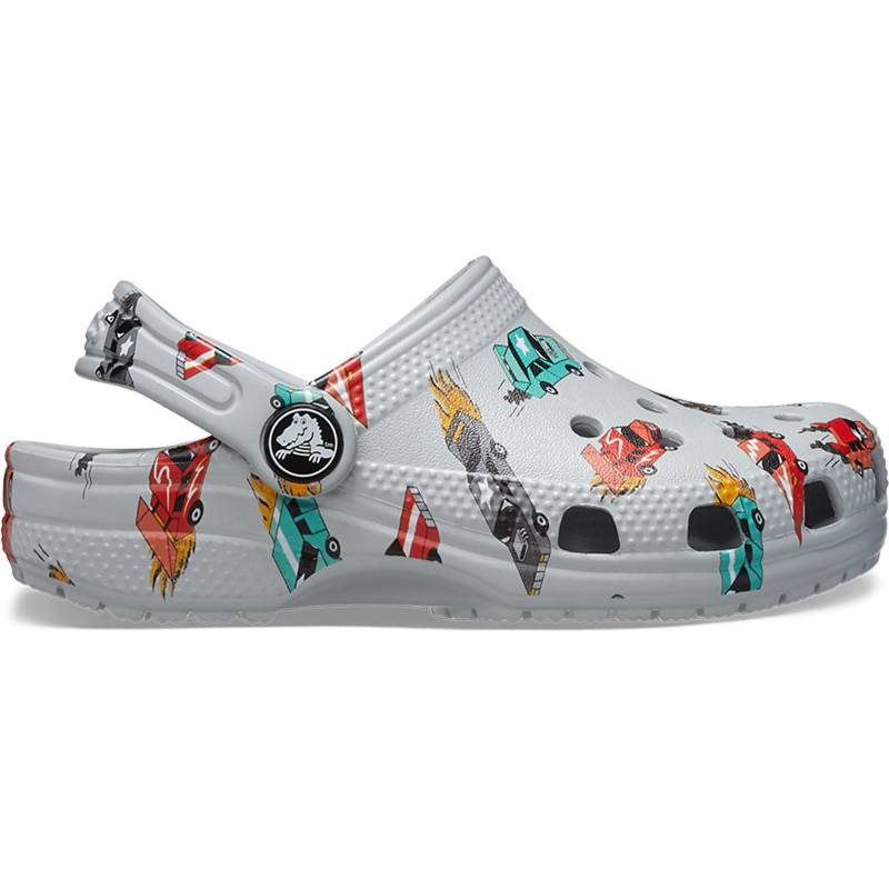 Crocs Zuecos de niños Classic Race Cars Graphic T
